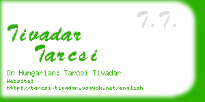 tivadar tarcsi business card